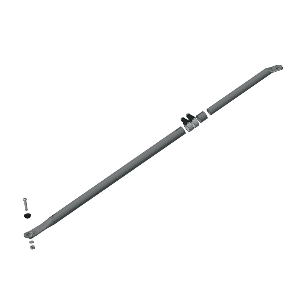 black anodized aluminium backstay